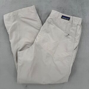 Patagonia Mens Hiking Pants Tan Nylon Blend‎ Elastic Waist Straight Leg Size M